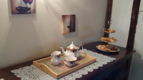 Tea and biscuits on the dresser